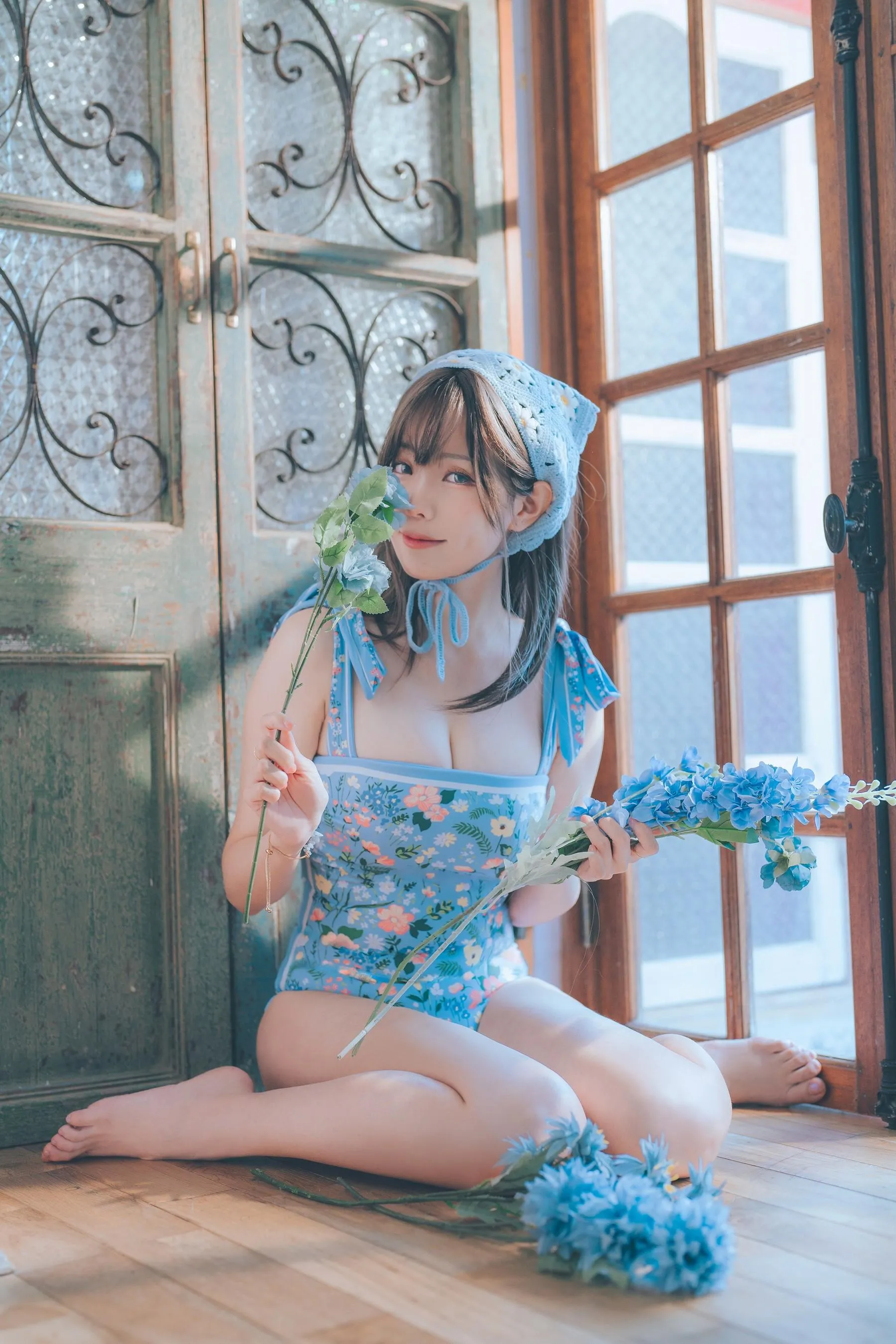ElyEE子 – NO.122 2023.august D-復古水藍花 Vintage Aqua Blossom [39P]插图2